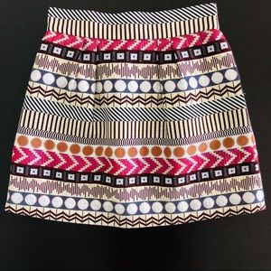 Anthropologie metallic embroidered mini skirt